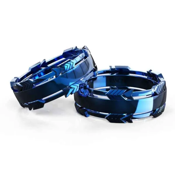 Couple Titanium Steel Couple Ring Blue Arrow Ring