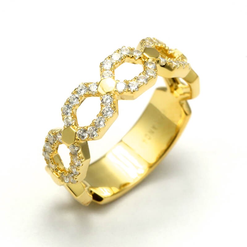 S925 Ring Band In Gold For Women With 