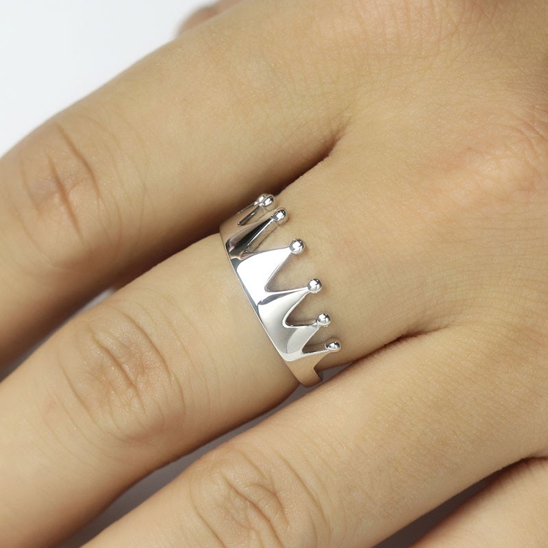 Silver Crown Ring For Men In 925 Sterling Silver Simple Style Silver Crown Ring For Men In 925 Sterling Silver Simple Style
