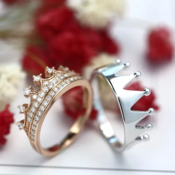 Unique Crown Couple Ring Couple