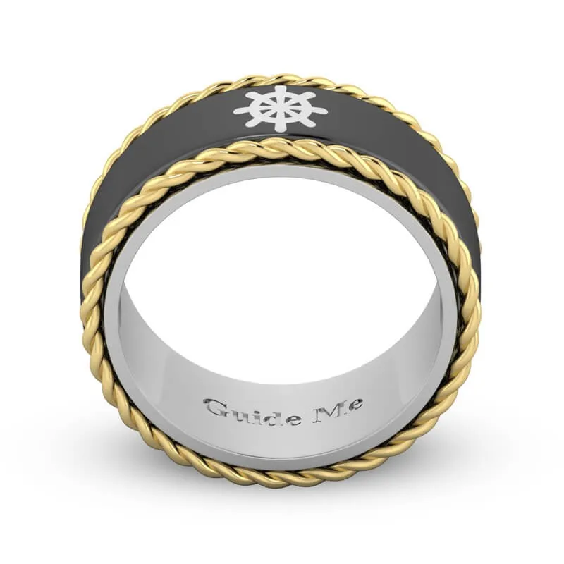 Rudder Men Titanium Steel Wedding Band