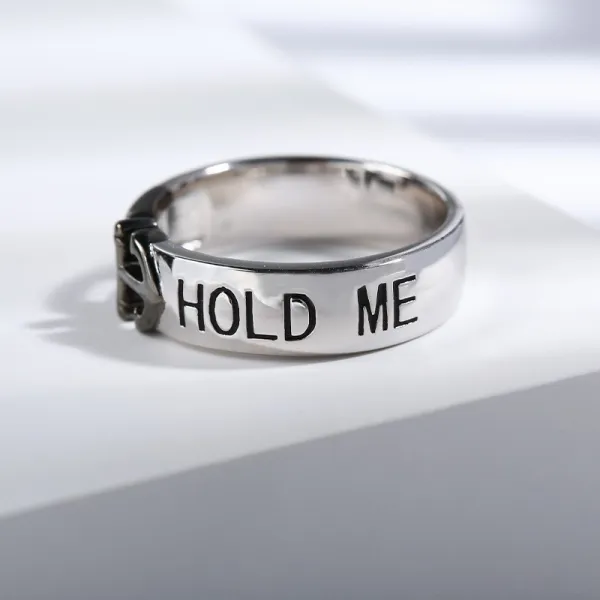 Unique Anchor Letter Women Wedding Band In 925 Sterling Silver