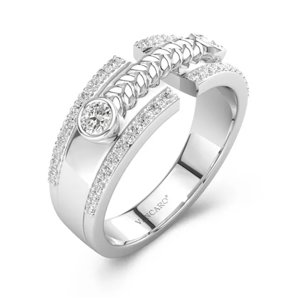 Wedding Ring Women Delicate Braided Wire White Gold 925 Sterling Silver