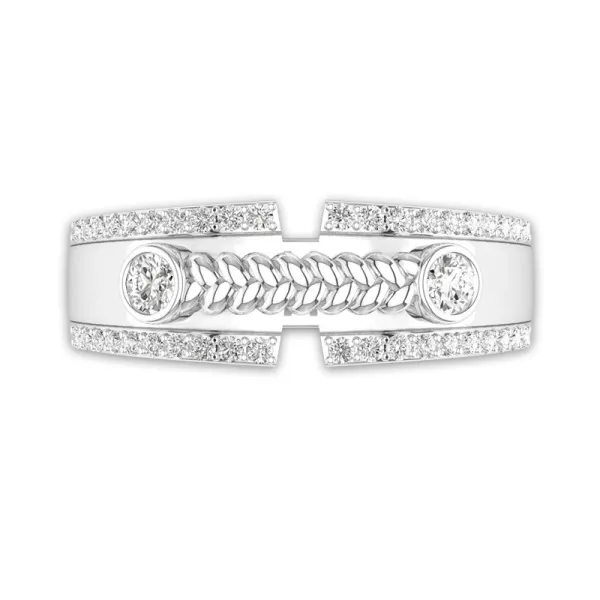 Delicate Braided Wire Women Wedding Ring White Gold Plating 925 Sterling Silver