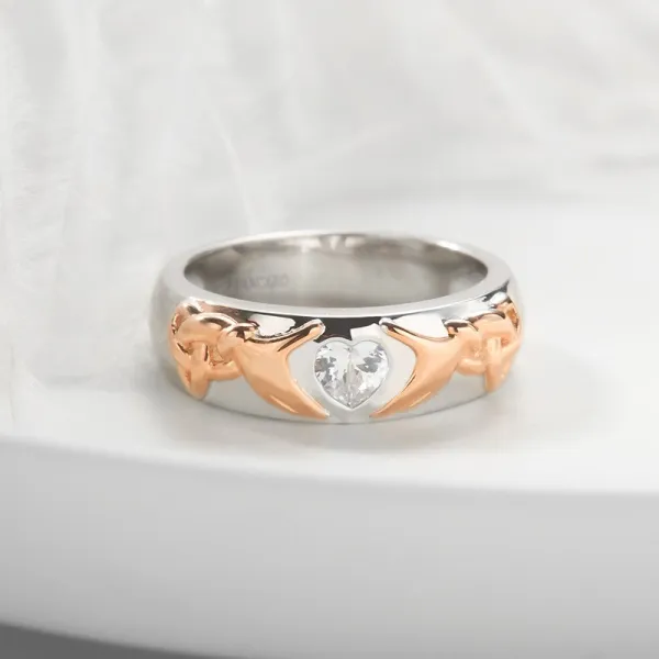 Unique Claddagh Wedding Ring Women White Heart