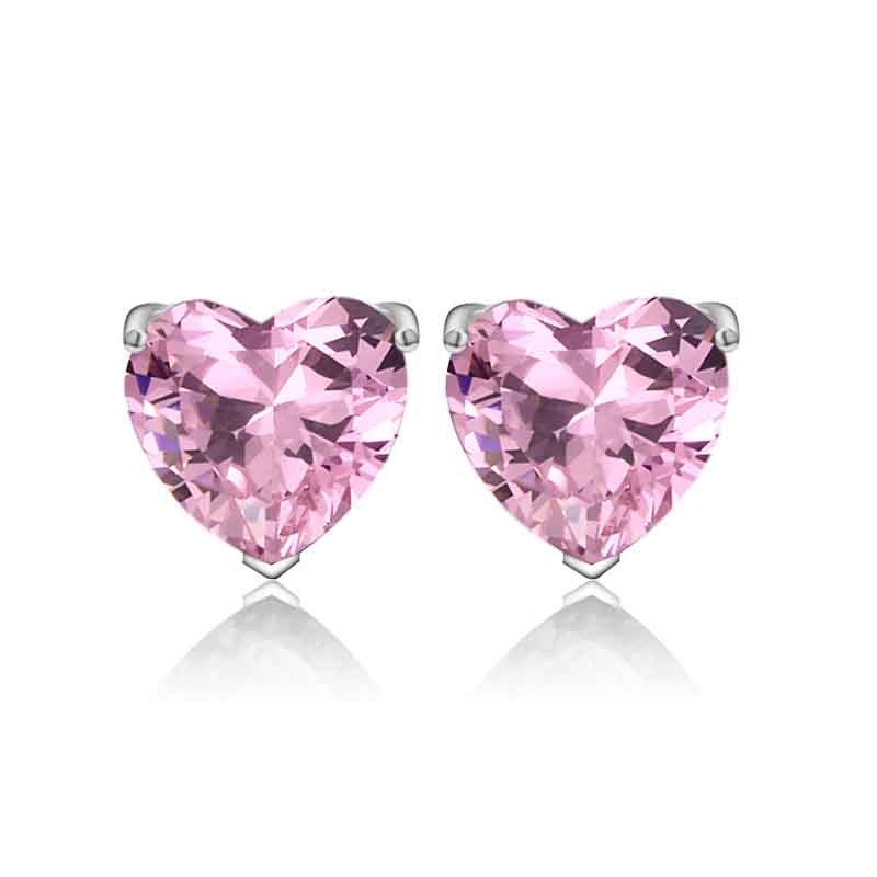 Heart-Shaped Pink Sapphire Stud 