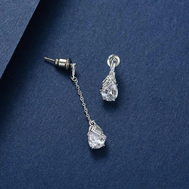 Unique Main Squelette Placage Goutte Boucles d'oreilles Pour Femme