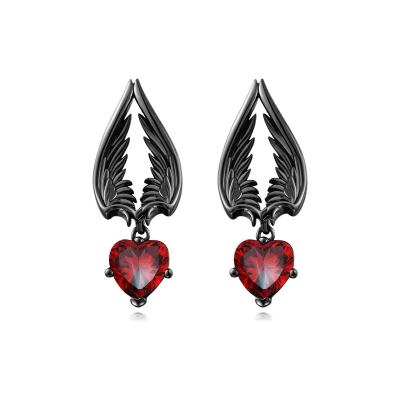 Gothic Wing Plating Drop Earrings For Women