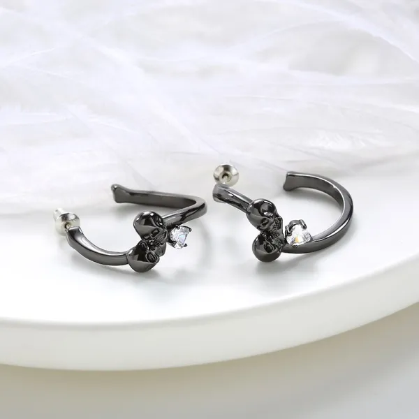 Gothic Skull Plating Hoop Earrings For Women