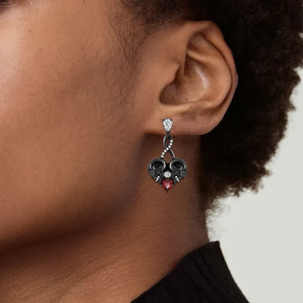 Gothic Infinity Skull Plating Stud Earrings For Women
