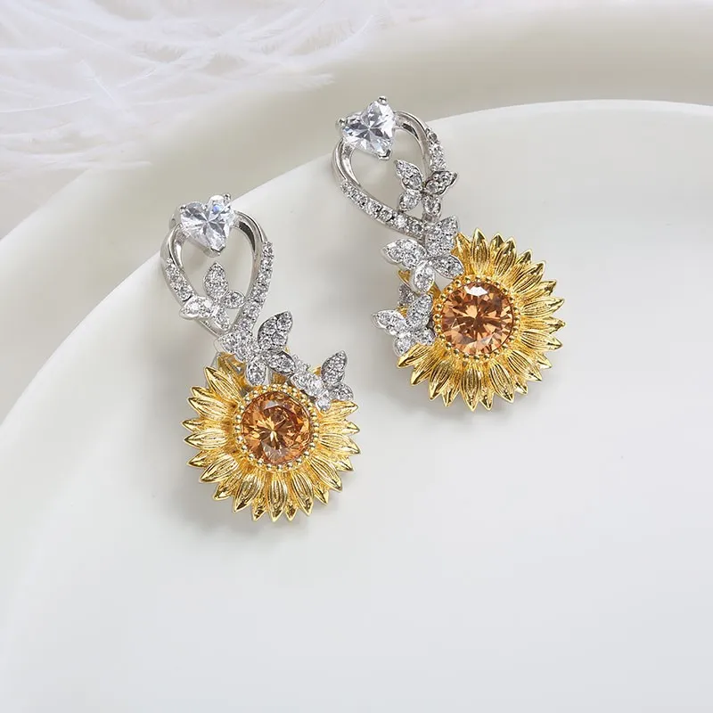 Nature Sunflower Stud Earrings