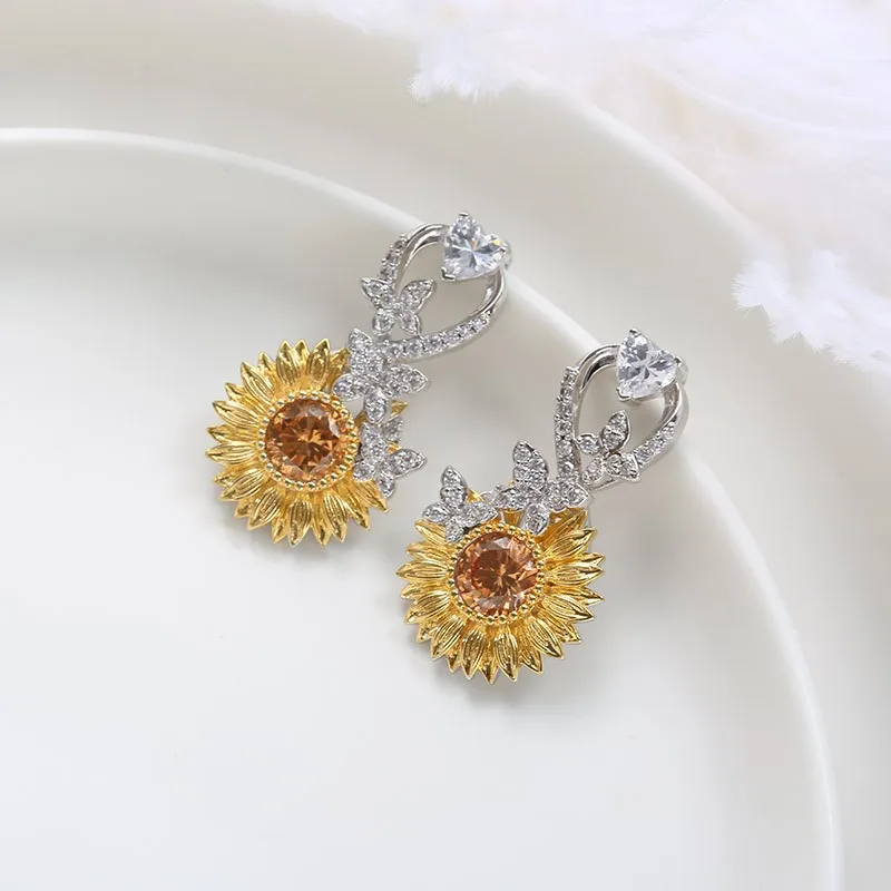 Nature Sunflower Stud Earrings