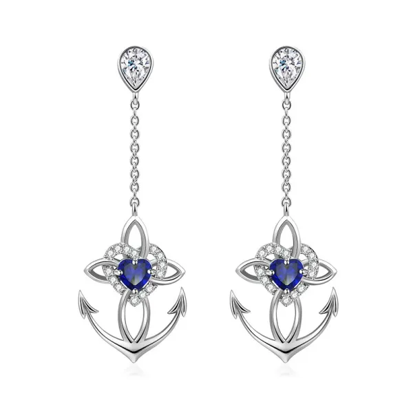 Unique Anchor Celtic Knot Plating Dangle Earrings For Women