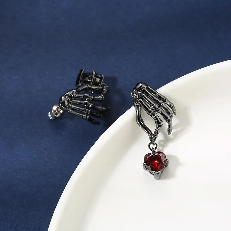 Gothic Hand Skeleton Drop Earrings