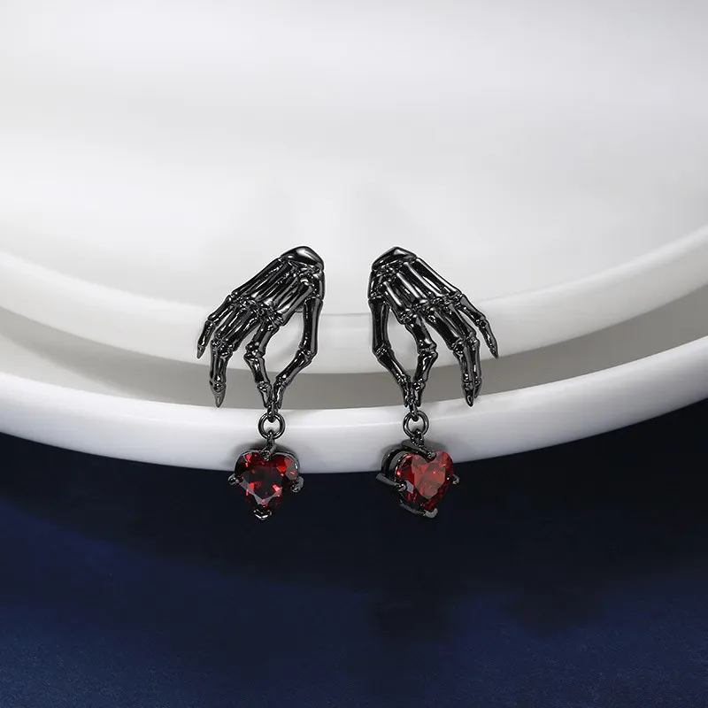 Gothic Hand Skeleton Drop Earrings