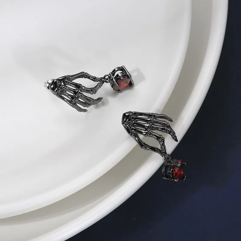 Gothic Hand Skeleton Drop Earrings