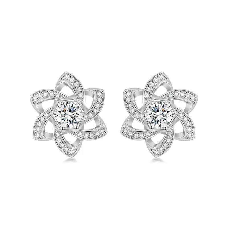 Nature Fleur Placage Clou d'oreille Boucles d'oreilles Pour Femme