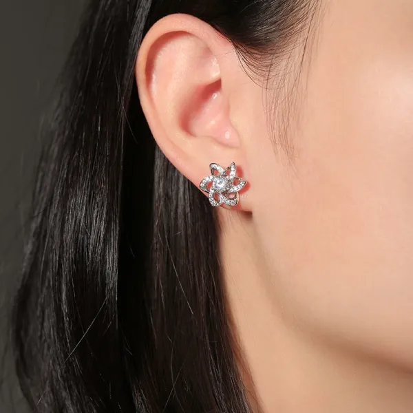 Nature Flower Plating Stud Earrings For Women