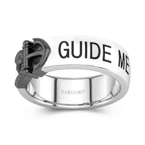 Unique Anchor Hold Me Guide Me Letter Ring Couple 925 Sterling Silver Couple Ring
