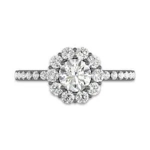 Halo Engagement Ring 1.00ct Cubic Zirconia