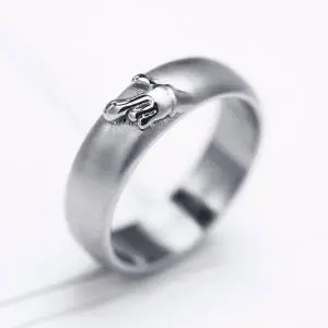 Unique Hand Men Titanium Steel Wedding Band