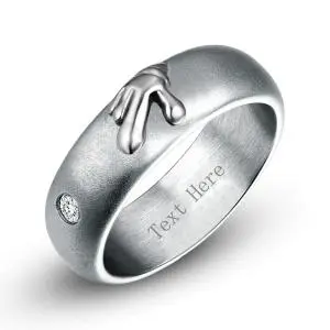Unique Heart Hand Couple Ring Couple