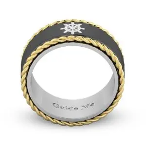 Rudder Men Titanium Steel Wedding Band