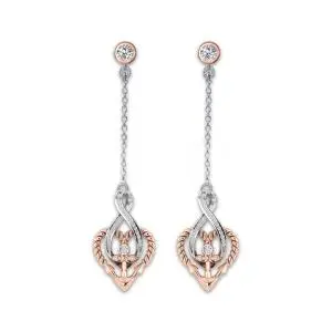 Dainty Infinity Heart Anchor Necklace Earrings Jewelry Set Copper Pendant