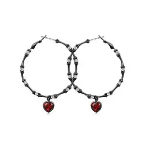 Gothic Skull Necklace Earrings Jewelry Set Women Copper Pendant Chain