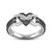 Black Plated Unique Anchor Heart Infinity Promise Ring