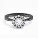 925 Sterling Silver Halo Cluster Reverse Tapered Engagement Ring