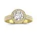 Antique Luxury Beaded Round Cut Engagement Ring