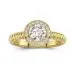 Retro Graceful Milgrain Rope Round Cut Engagement Ring