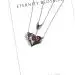 Unique Heart Wing Arrow Pendant Necklace Garnet Red Heart