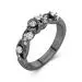 Black Plated Blossom Rose Wedding Band