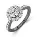 Halo Engagement Ring 1.00ct Cubic Zirconia