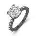 Beaded Flush Engagement Ring 3.00ct Cubic Zirconia