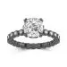 Beaded Flush Engagement Ring 3.00ct Cubic Zirconia