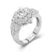 Flower Pavé Engagement Ring 0.75ct Cubic Zirconia