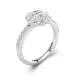 Flower Halo Engagement Ring 1.00ct Cubic Zirconia