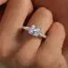 Trois pierres Bague de fiançailles 3.00ct Zircon cubique