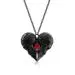 Gothic Skull Pendant Necklace Garnet Red Pear