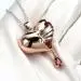 Gothic Heart Rib Pendant Necklace Garnet Red Pear