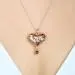 Gothic Heart Rib Pendant Necklace Garnet Red Pear