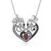 Gothic Skull Pendant Necklace Garnet Red Heart