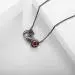 Gothic Nature Infinity Rose Pendant Necklace Garnet Red Heart