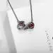 Gothic Nature Infinity Rose Pendant Necklace Garnet Red Heart