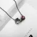 Gothic Nature Infinity Rose Pendant Necklace Garnet Red Heart