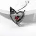 Gothic Skeleton Pendant Necklace Garnet Red Heart