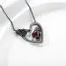 Gothic Skeleton Pendant Necklace Garnet Red Heart